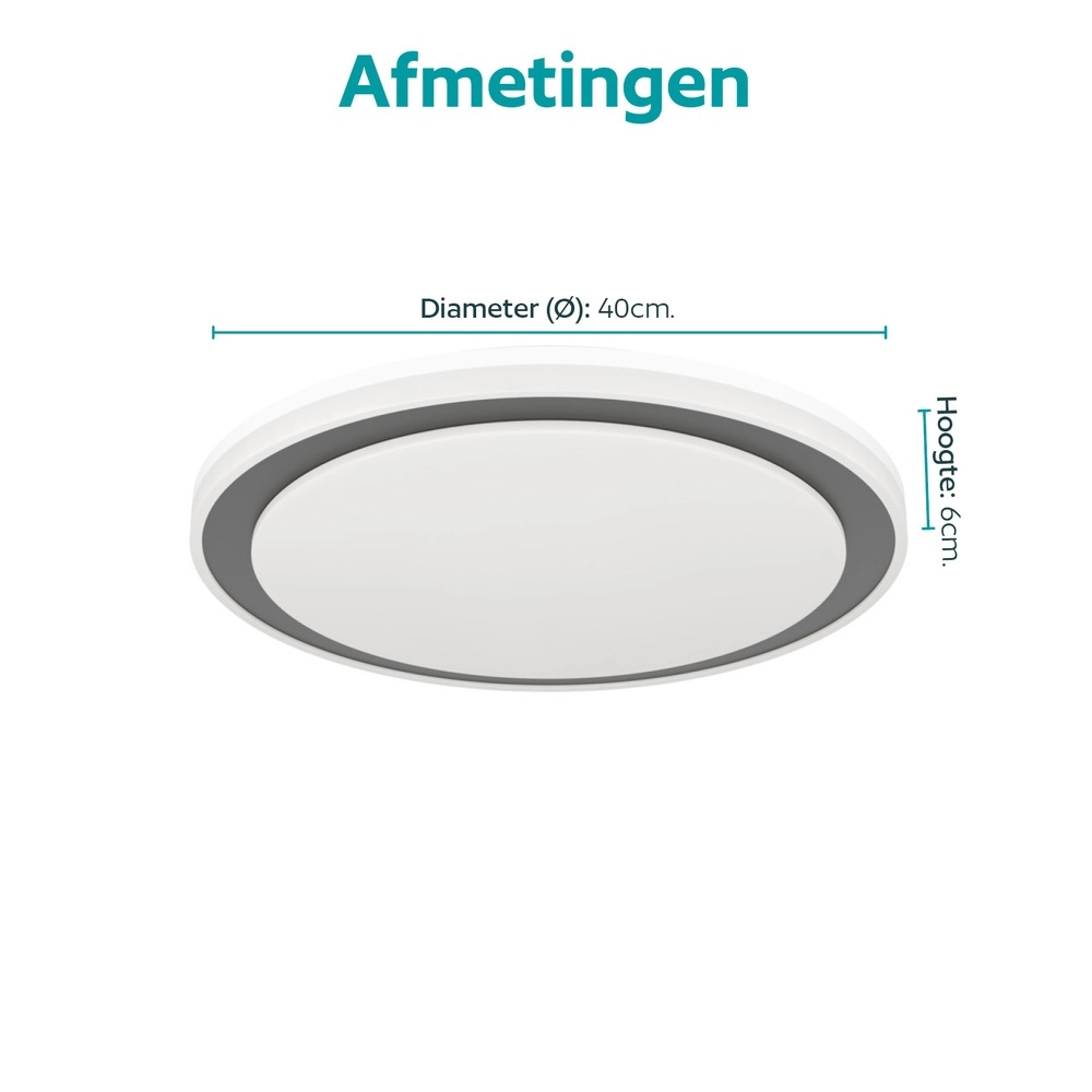 Witte plafonniere Semovigo Ø 40cm Eglo 9008606391851