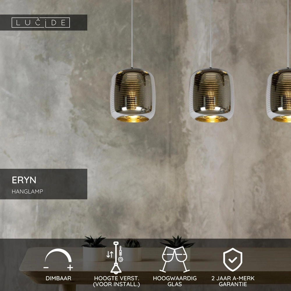Hanglamp Eryn chroom 3-lichts Lucide 5411212702319