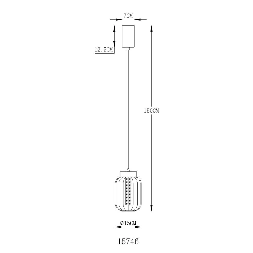 Ronde hanglamp Fluoro enkel zwart Globo 9007371471348