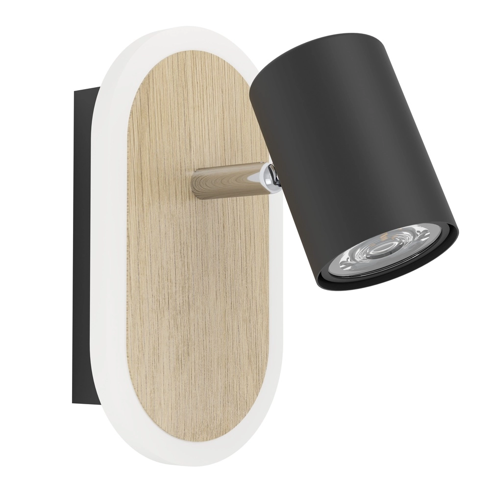 Led muurspotje Rimbocchi met houtlook