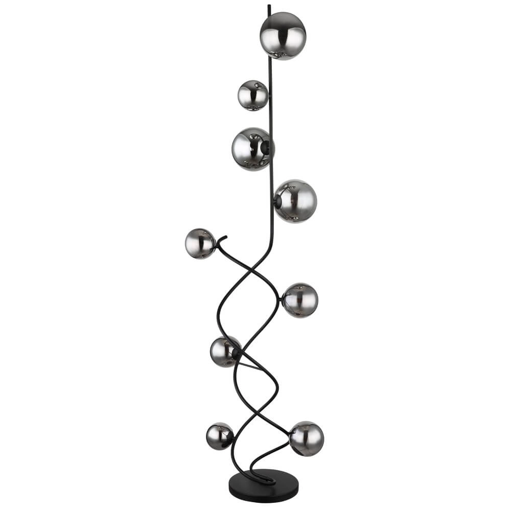 Zwarte vloerlamp Riha 9-lichts Globo 9007371445806