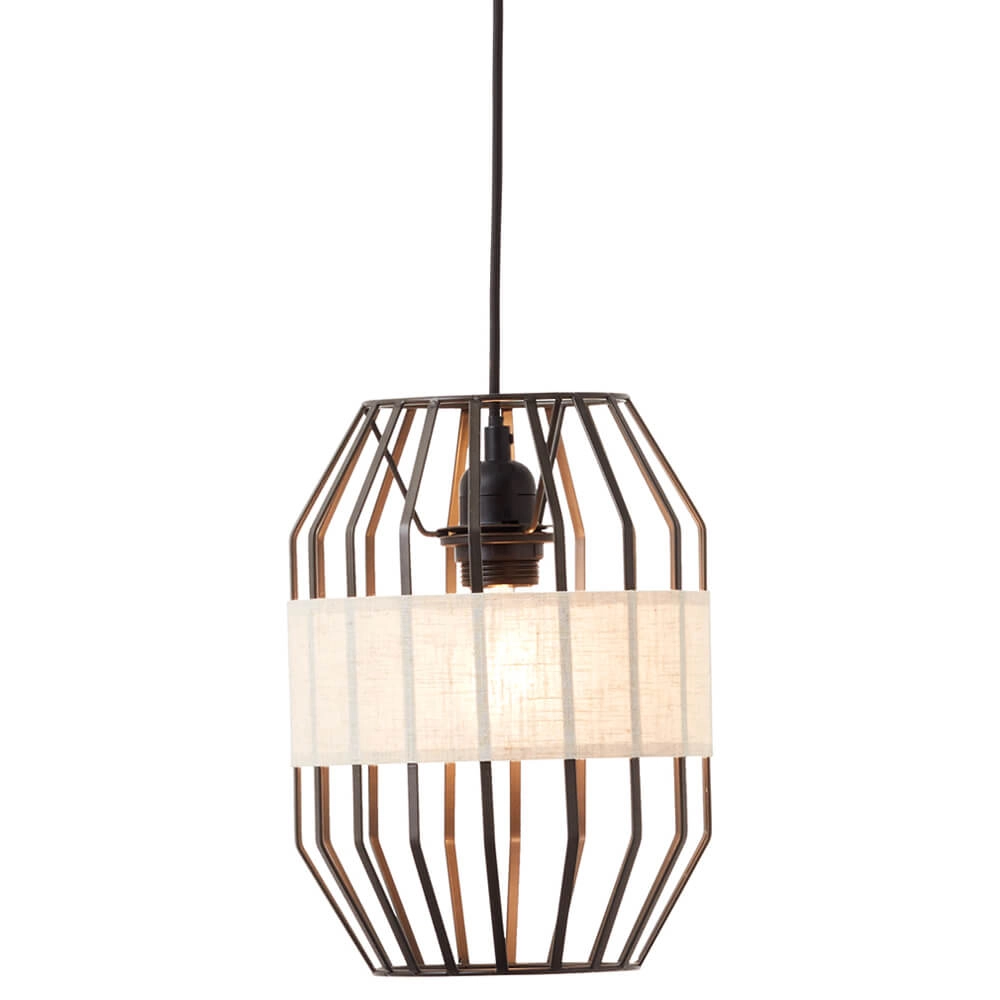 Hanglamp Slope 23cm zwart met zandkleur