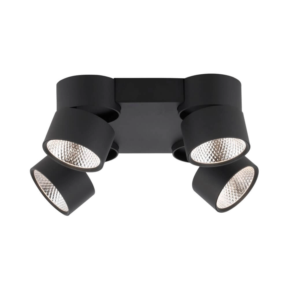Plafondlamp Pure Nola 4-lichts zwart Paul Neuhaus 4012248372012