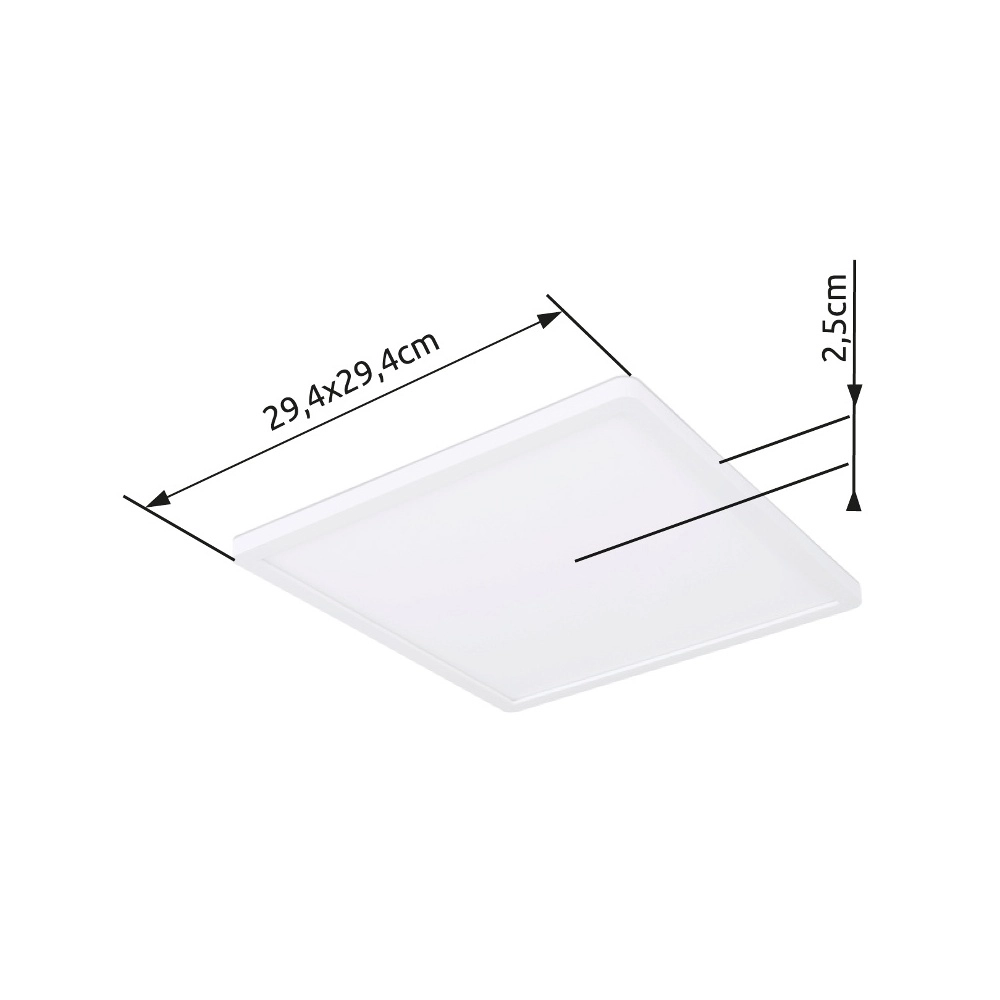 Plafonniere Sapana vierkant 29,4cm wit Globo 9007371402403