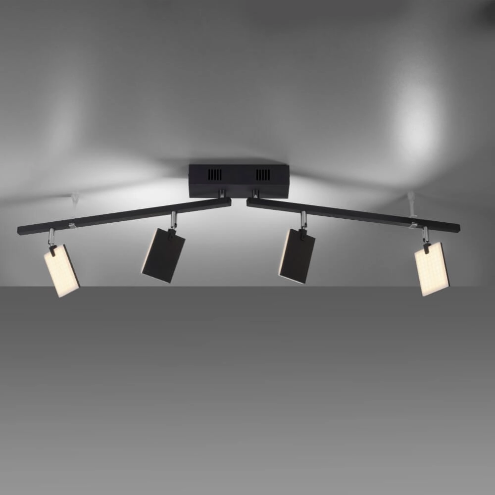 Plafondlamp Pure Mira 4-lichts zwart Paul Neuhaus 4012248359457