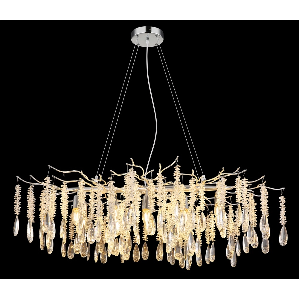 Hanglamp Kinga zilvergrijs 100cm Globo 9007371567003