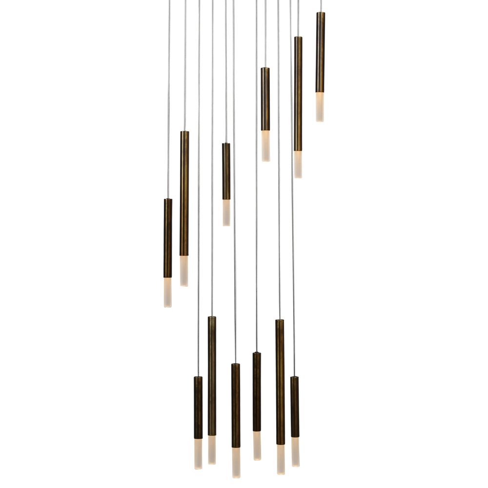 Zwarte vide hanglamp Flute 12-lichts design cilinders Masterlight 8718121211091