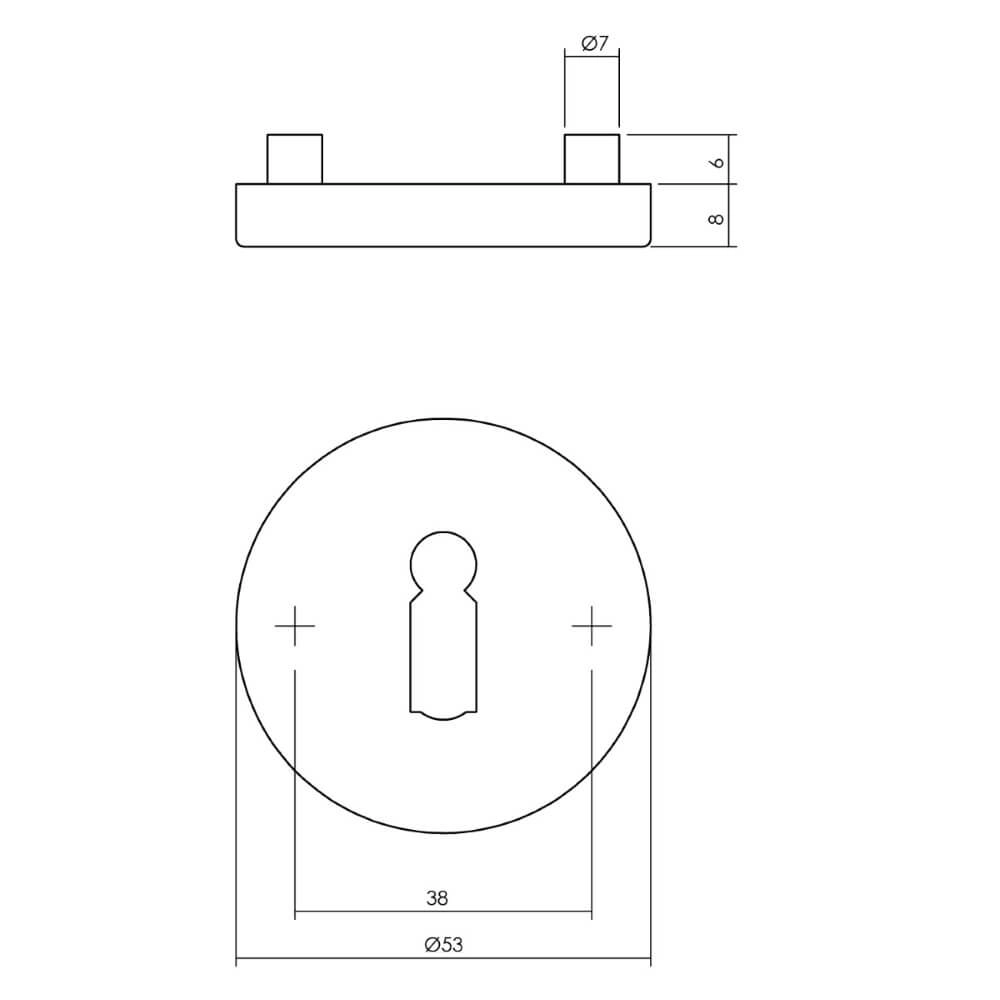 Sleutelrozet Tira rond antraciet Intersteel 8714186549421