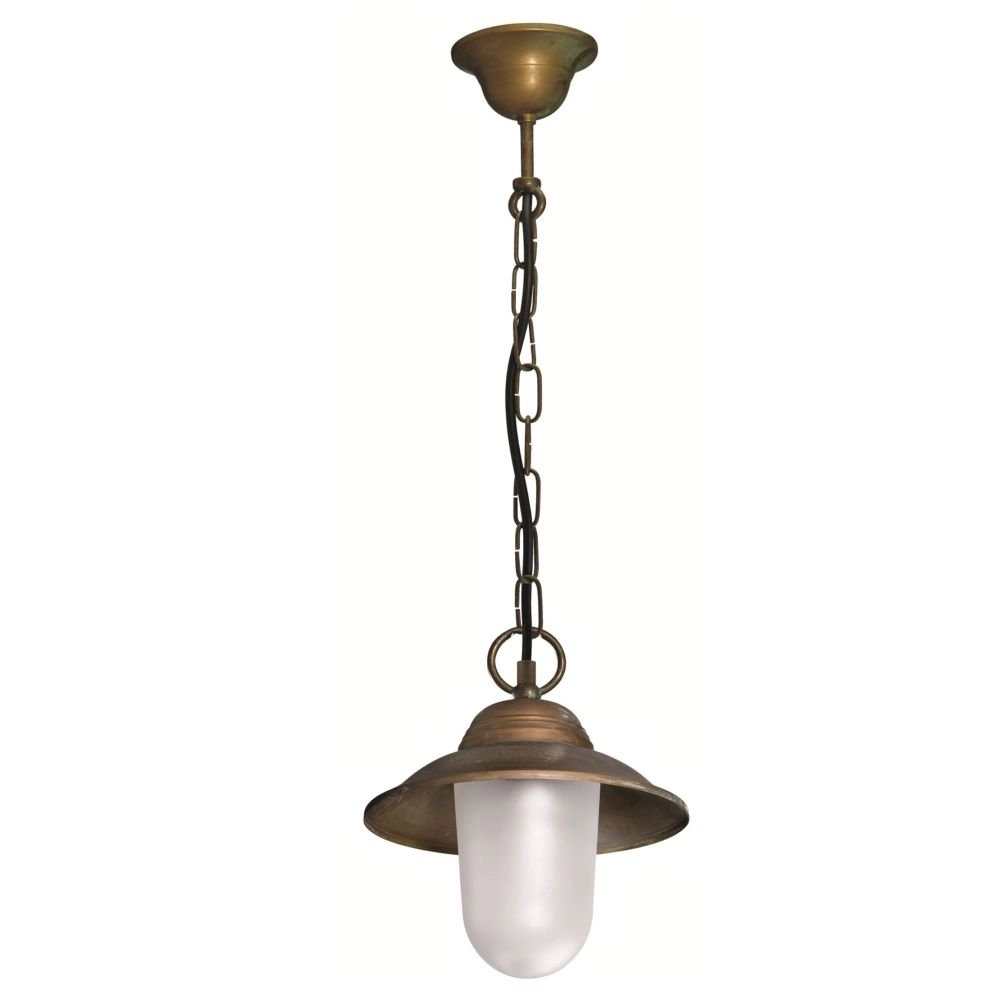 Veranda hanglamp Maritime landelijk 22cm koperbruin