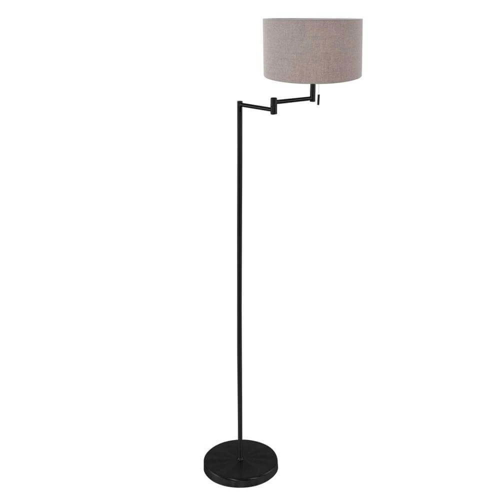 Vloerlamp Bella zwart met grijze kap