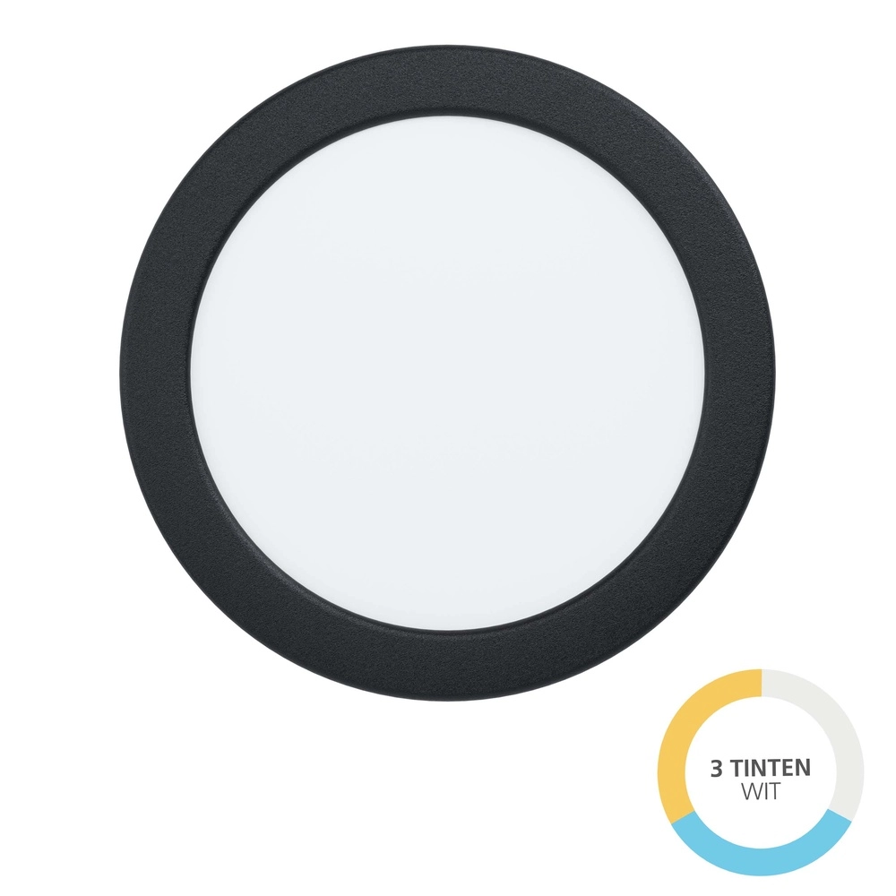 IP44 plafonnière Fueva 6 rond - zwart - Ø 16,8cm