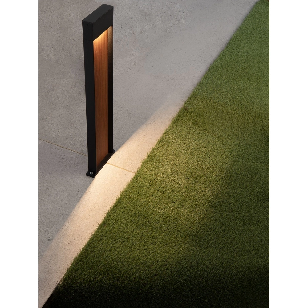 Design tuinlamp Noray zwart met hout 78cm - 2700K
