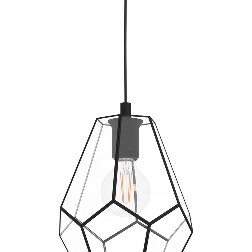 Hanglamp Mardyke zwart met glas Eglo 9002759436438