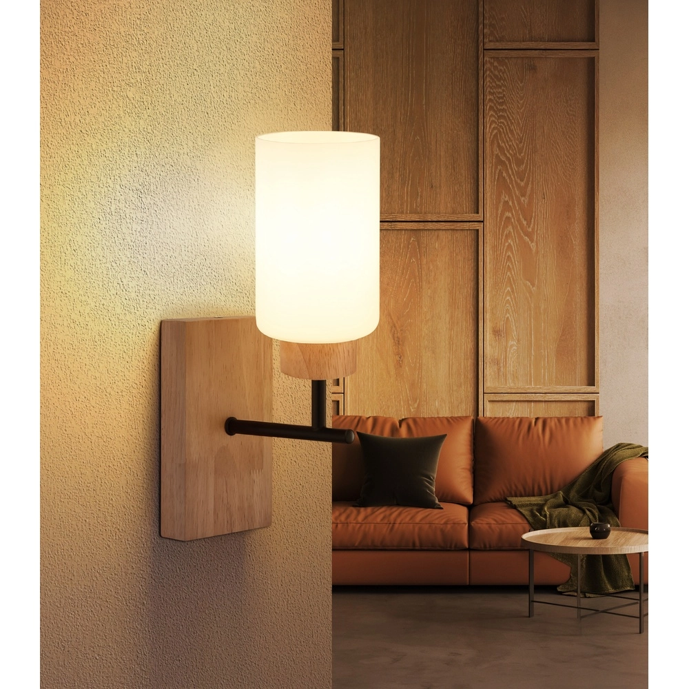 Wandlampje Rowena hout met zwart Globo 9007371586981