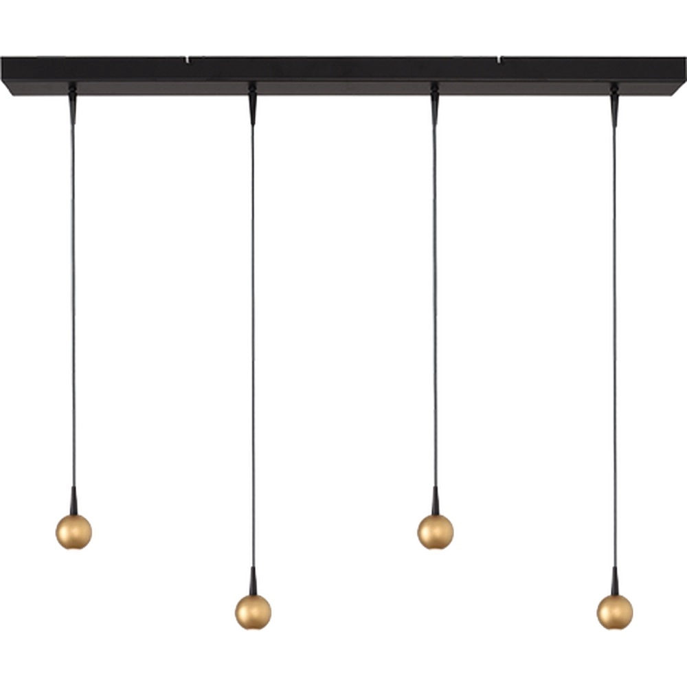 4-lichts hanglamp Talana zwart met goud Ø 6cm DTW