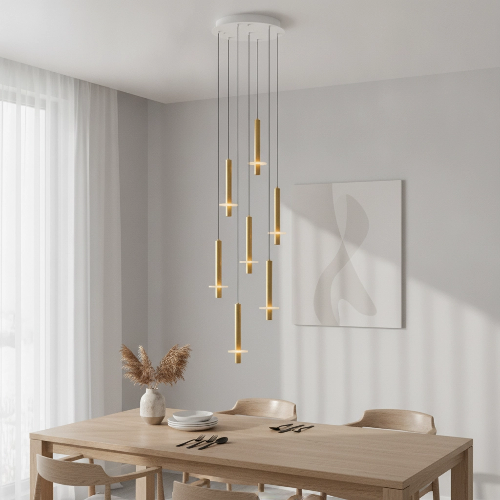 Design hanglamp Noemi goud met wit Ø 47cm