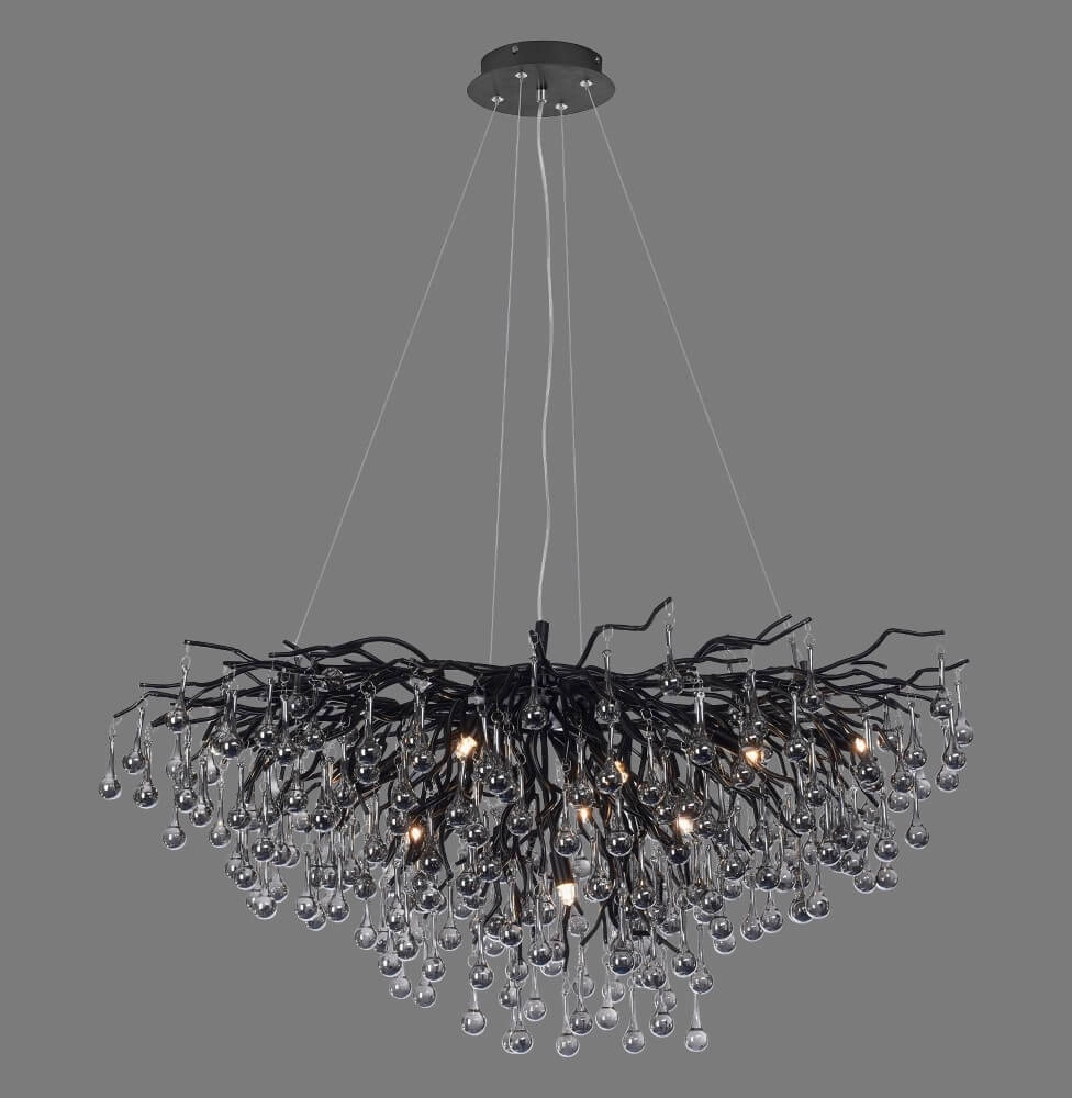 Unieke kroonluchter Icicle zwart Paul Neuhaus 4012248377567