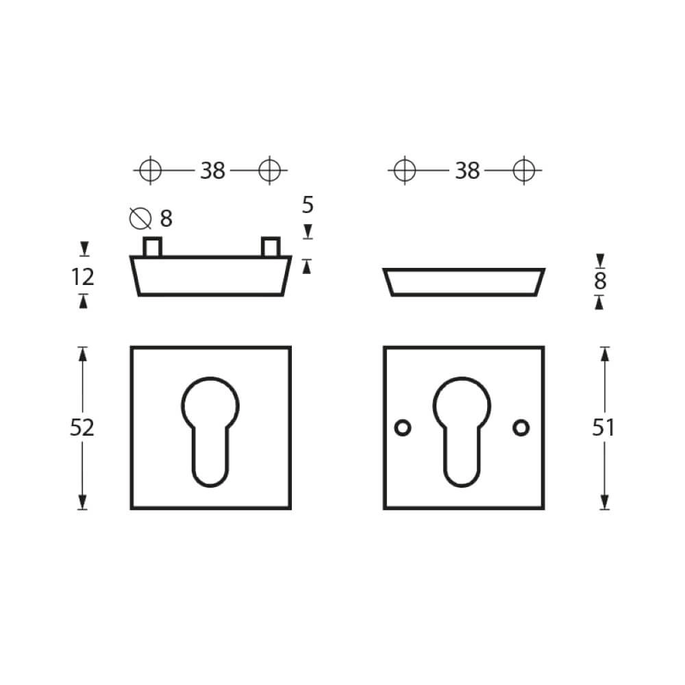 Veiligheidsrozet Salus vierkant RVS Intersteel 8714186106686