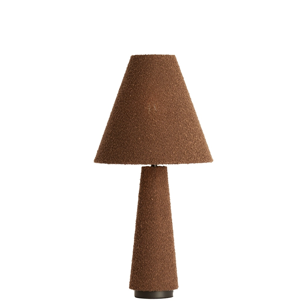 Schemerlamp Devia Ø 30cm - bouclé - bruin Light & Living 8717807759476
