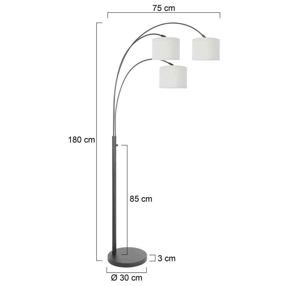 Vloerlamp Sparkled Light zwart met witte kappen Steinhauer 8712746173598