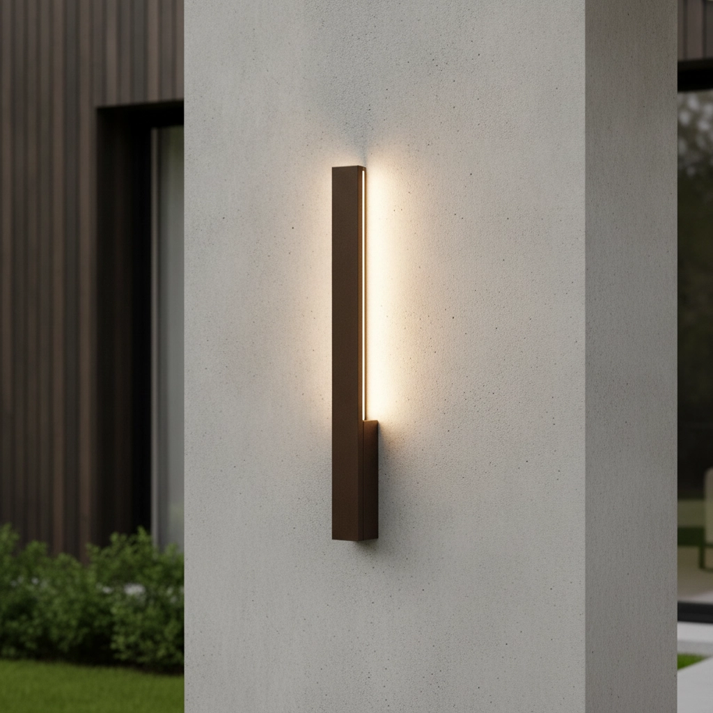 Strakke wandlamp Isos roestbruin 61cm Lyora 5212017472380