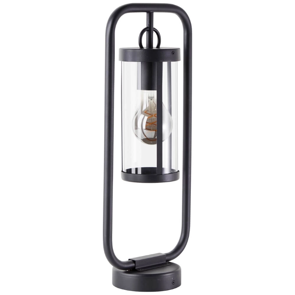 Zwarte tafellamp Sidney transparant glas Brilliant 4004353435690