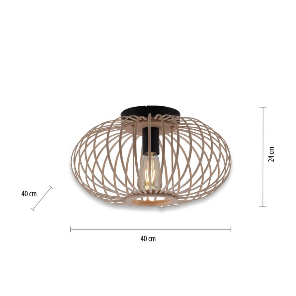 Houten draadlamp Racoon Ø 40cm Just Light 4043689984342
