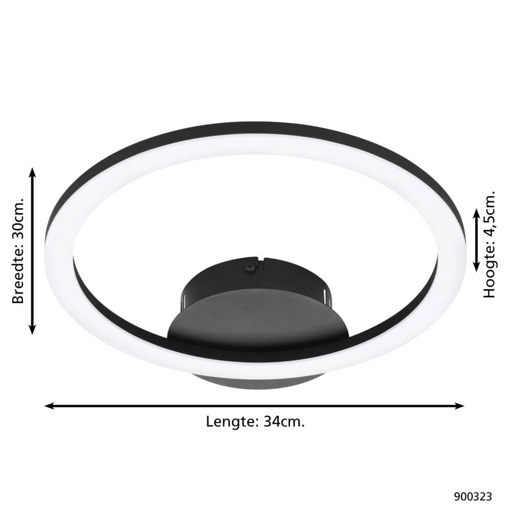 Plafondlamp Zigbee Parrapos-Z 34x30cm zwart Eglo 9008606231263