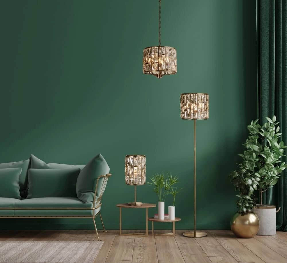 Klassieke vloerlamp Bijou goud Searchlight 5053423242118