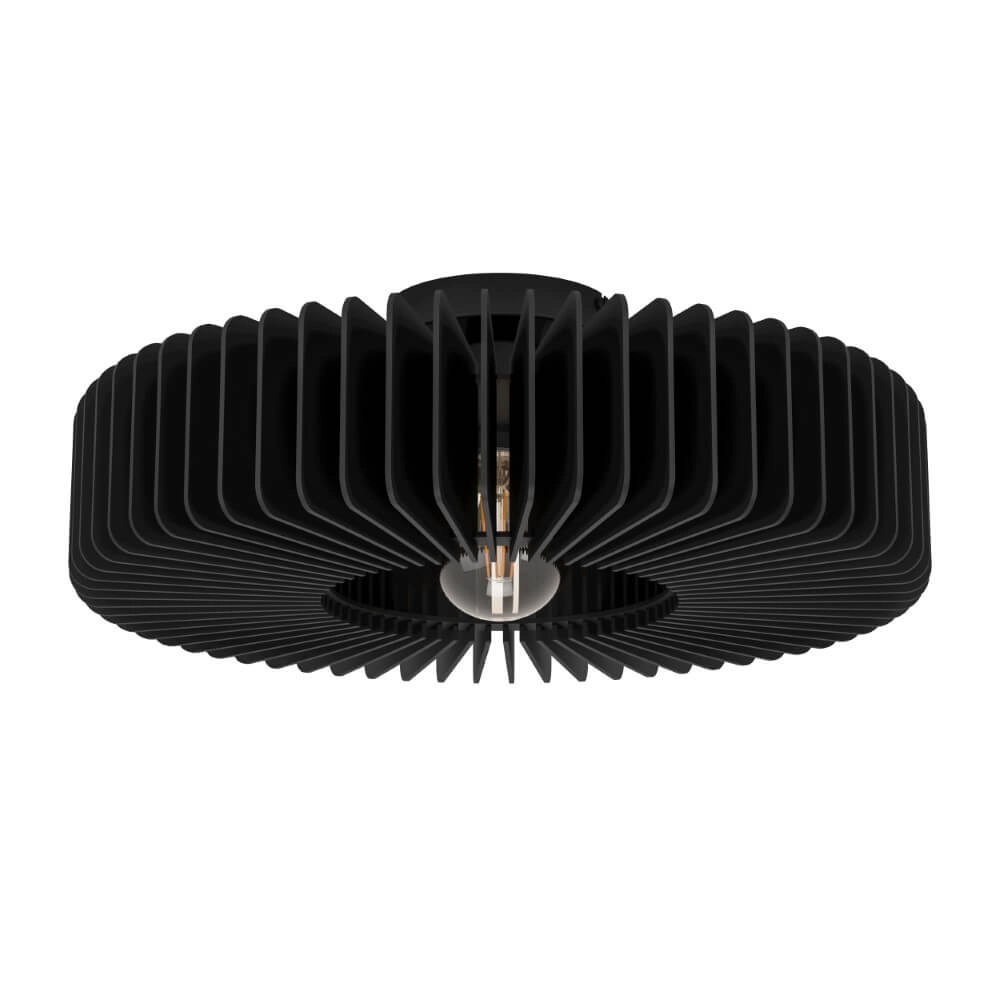 Houten plafondlamp Palombaia Ø 50cm - zwart