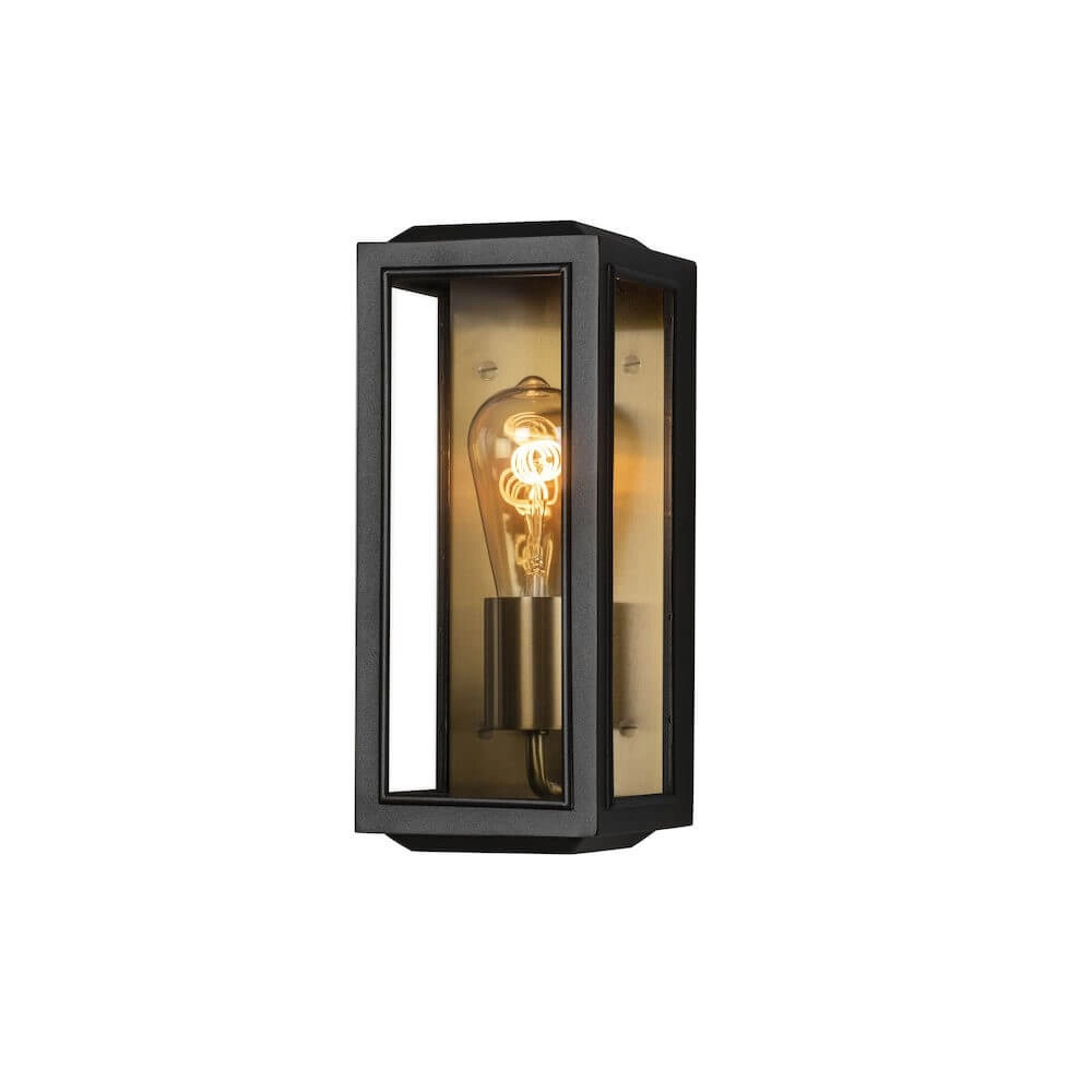 Zwart met gouden buitenlamp Carpi