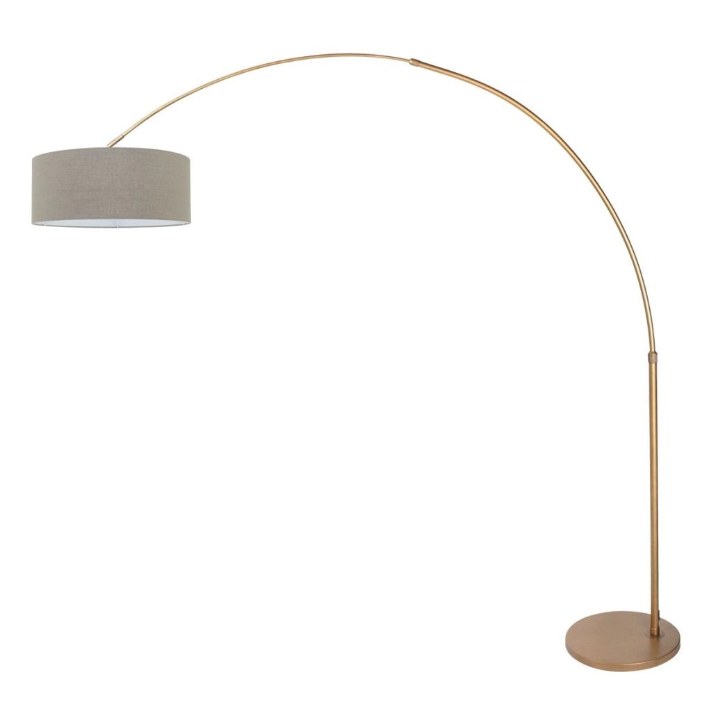 Gouden booglamp Sparkled Light met grijze kap Steinhauer 8712746189780