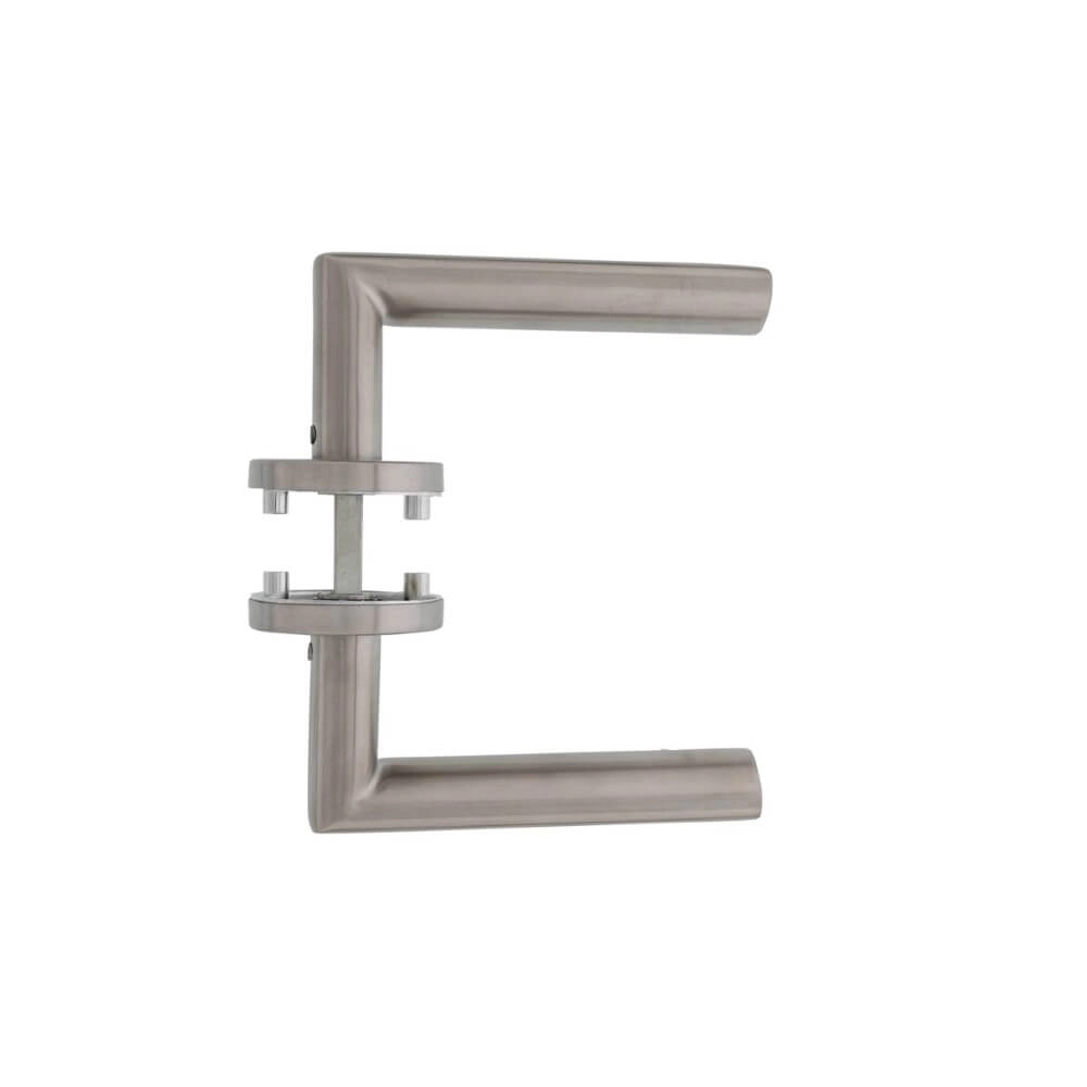 Ovale deurklink Hoek 90 rozet met nok RVS Intersteel 8714186129753