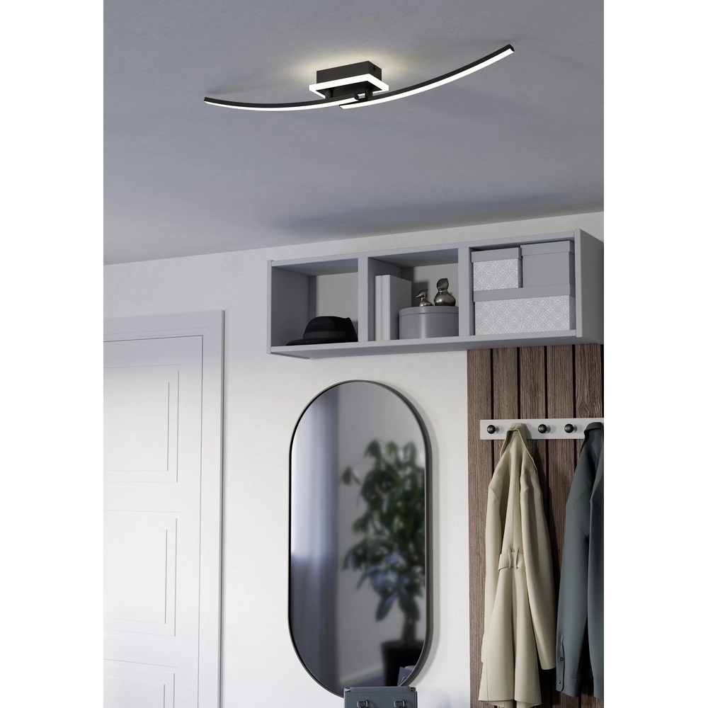 Plafondlamp Lungolago Led - zwart - vierkant Eglo 9008606316076