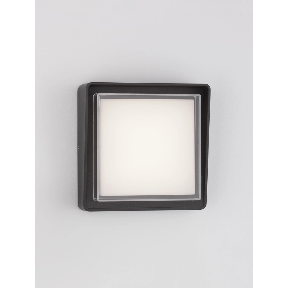 Vierkante wandlamp Cape antraciet