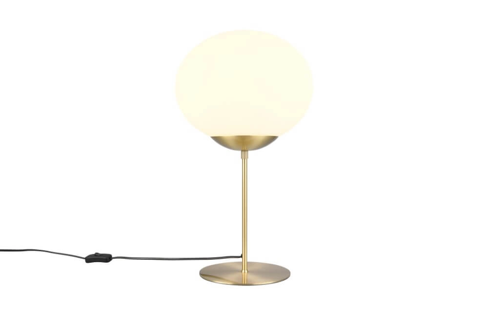 Tafellamp Fomento Ø 30cm - messing met wit glas Trio 4017807616170