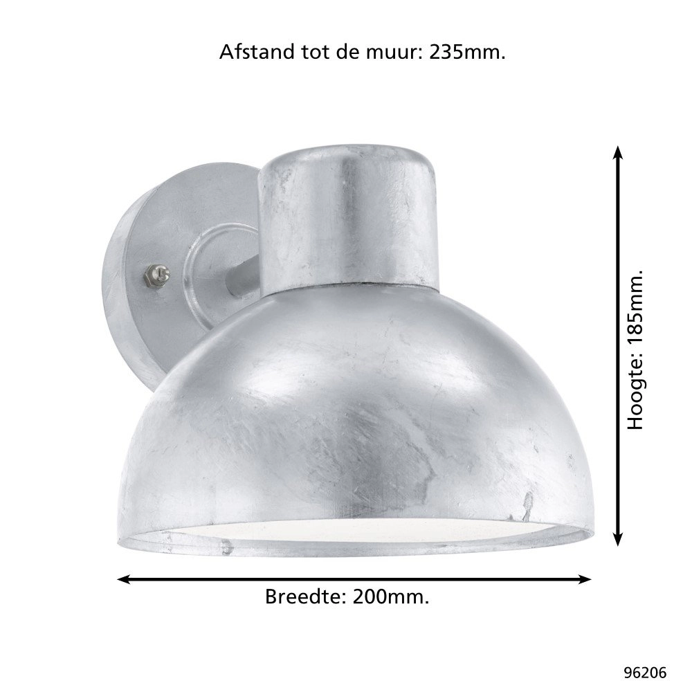 Buitenlamp Entrimo zinkgrijs Eglo 9002759962067