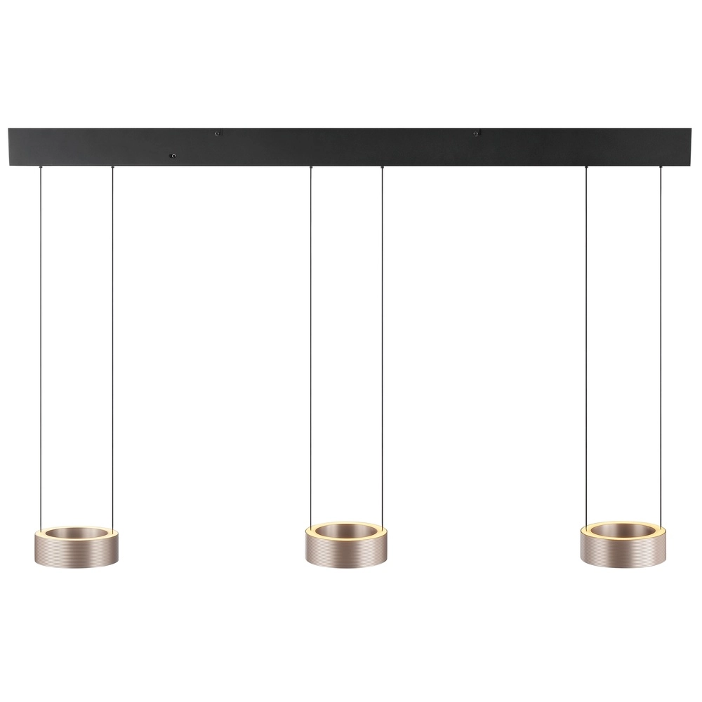 Design hanglamp Axion 3-lichts zwart met bruin Brilliant 4004353477195