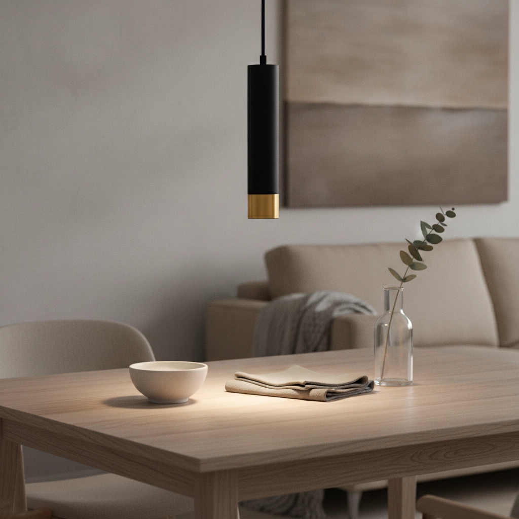 Design hanglamp Picto 30cm zwart met goud