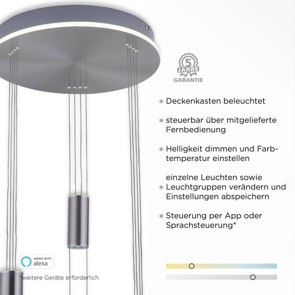 3-lichts hanglamp Q-Etienne metaal rond Paul Neuhaus 4012248350447