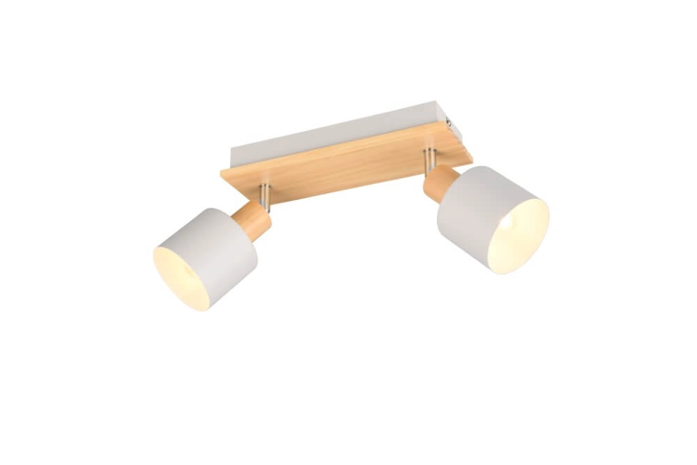 Dubbele plafondlamp Shanti met houtlook
