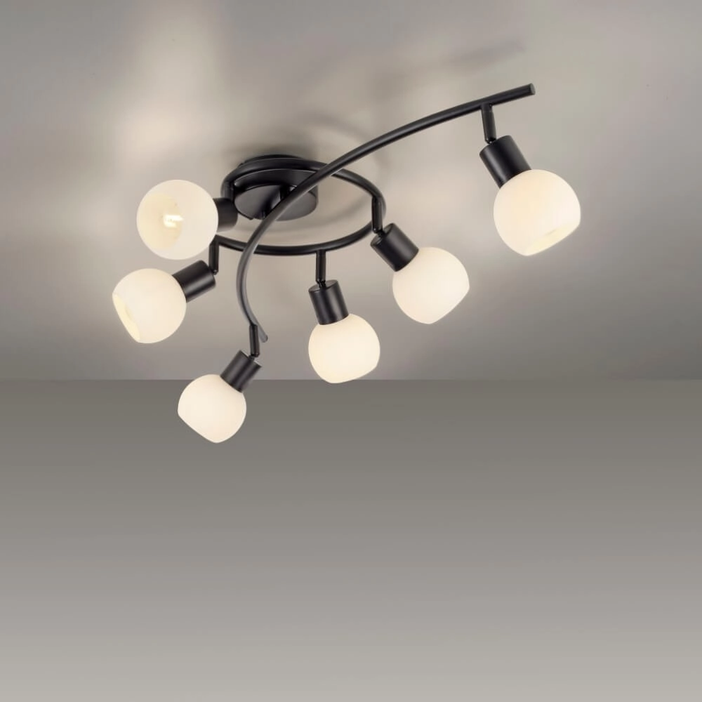 Zwarte plafondlamp Loki 6-lichts Just Light 4043689000806