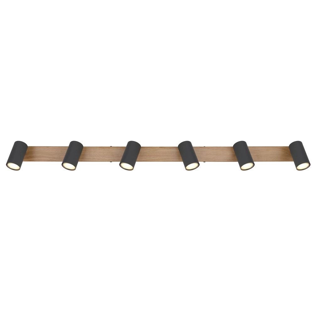 Plafondlamp 6-lichts Robby hout Globo 9007371436590