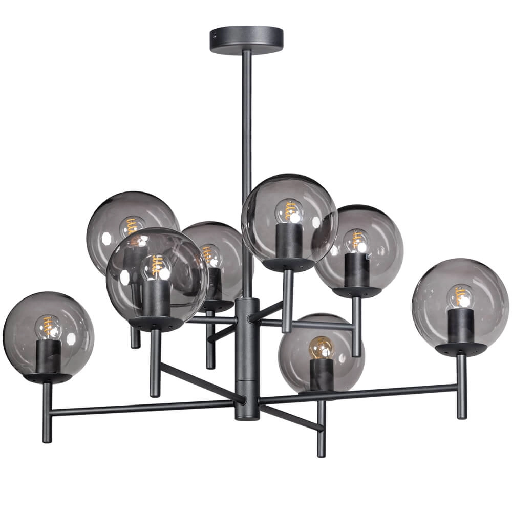 Glazen hanglamp Davina 8-lichts