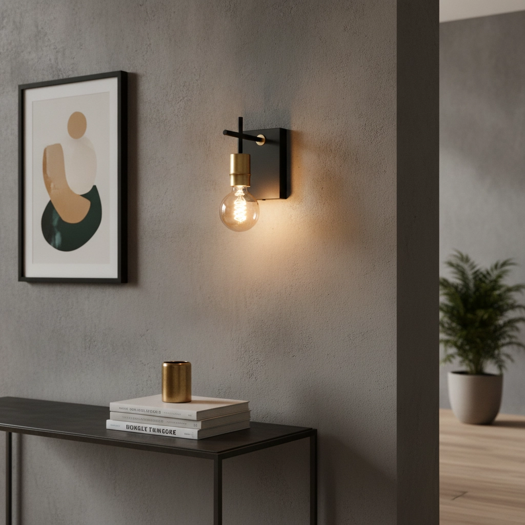 Leuke wandlamp Mokka zwart met goud