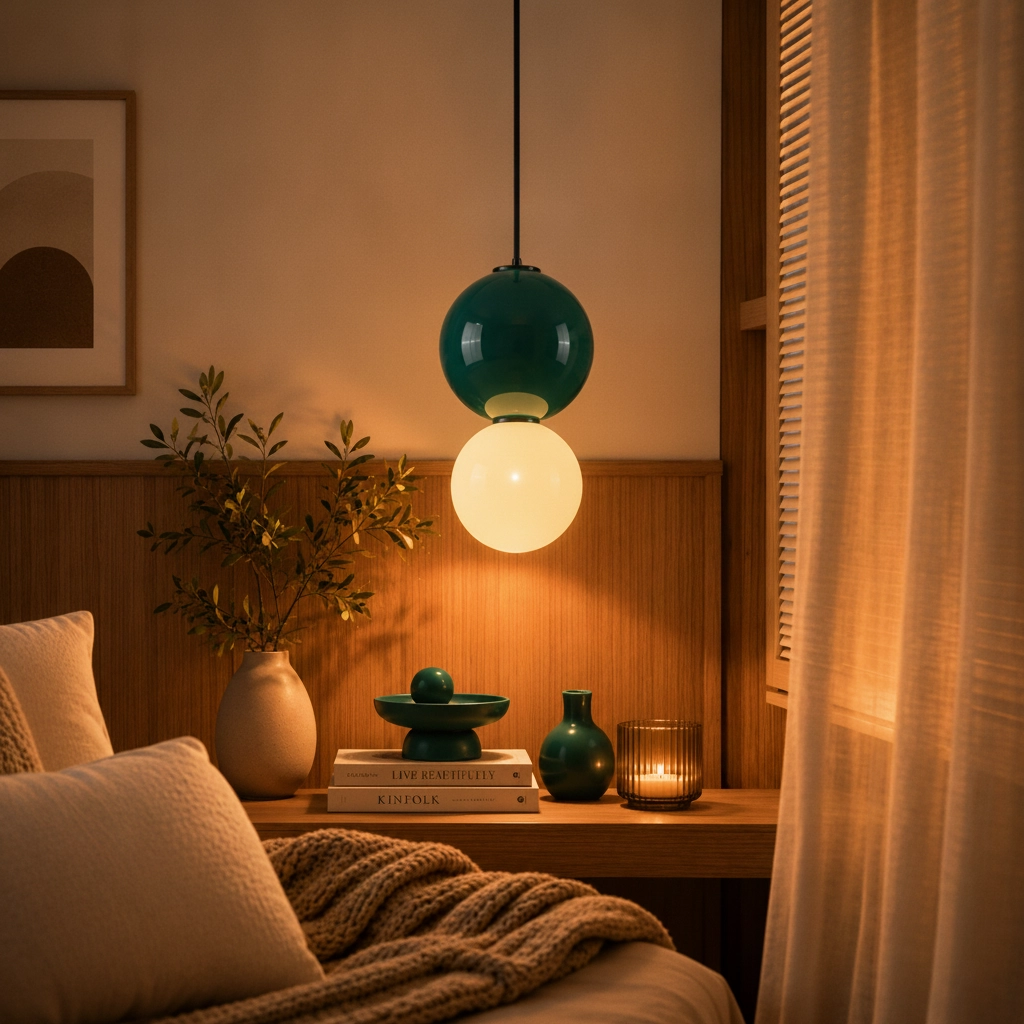 Hanglamp Noesis Ø 25cm groen met wit