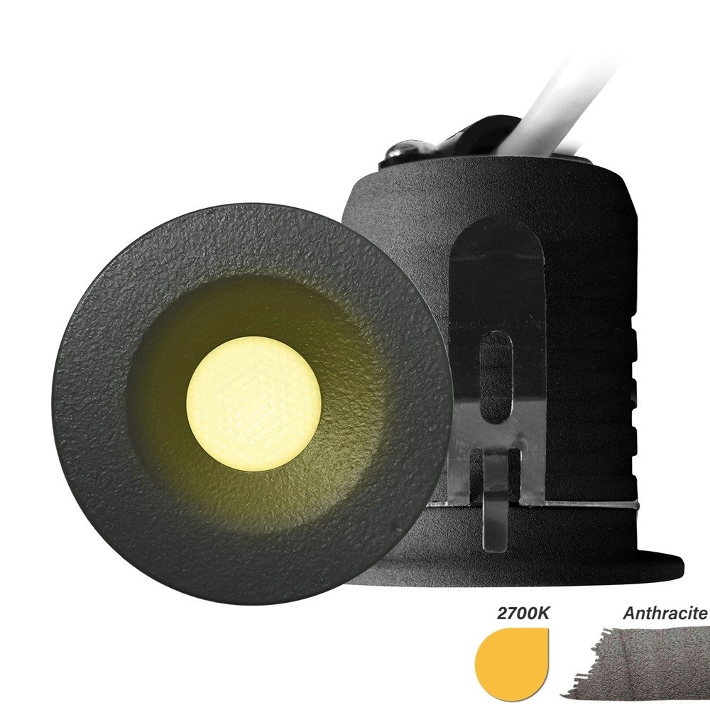 Led Mini inbouwspot 3W antraciet Lyora 8719322376411