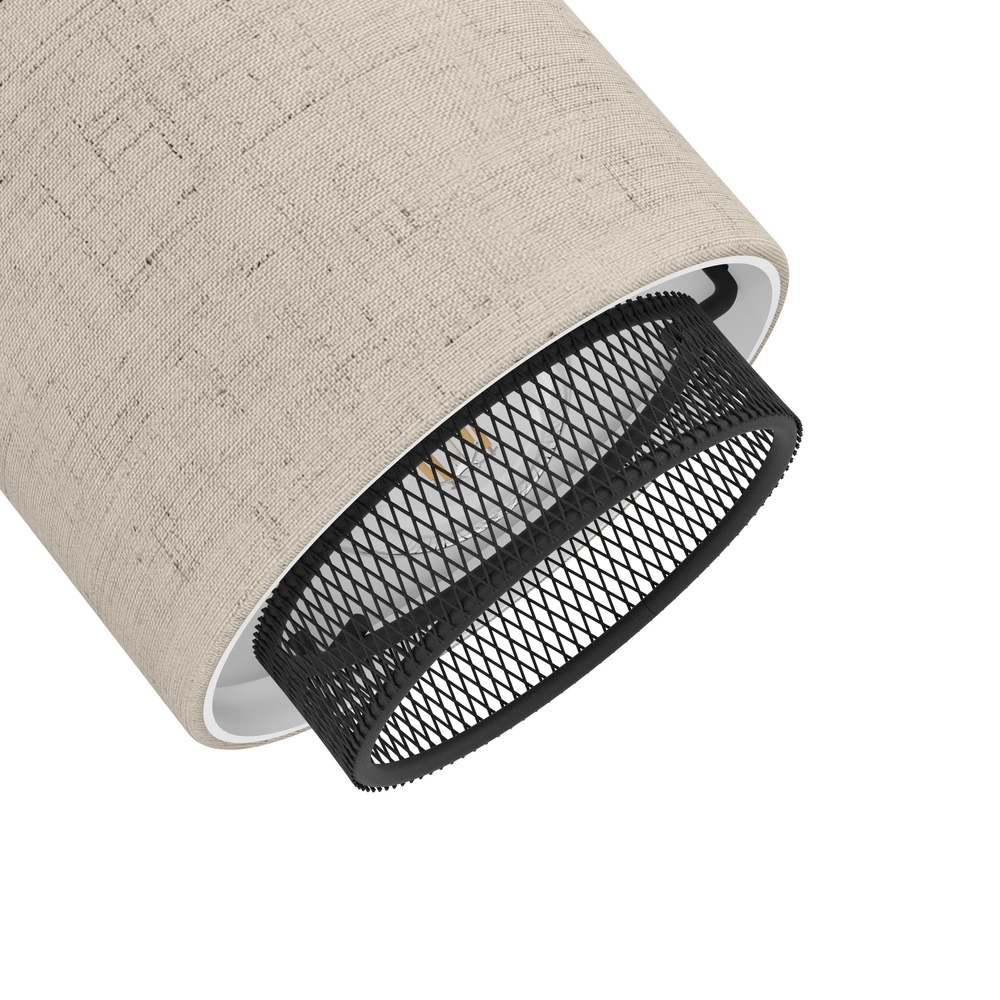 Japandi plafondlamp Rosley 3L - zwart met crème Eglo 9002759436582