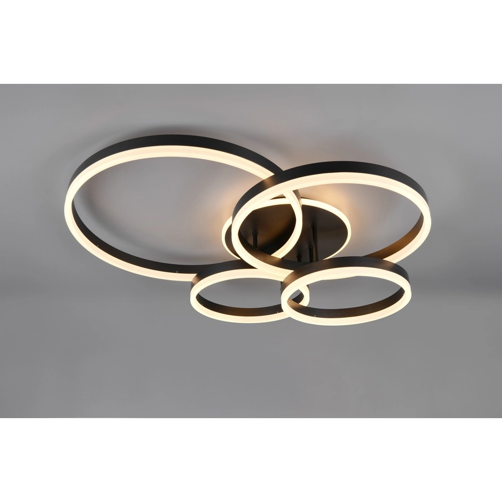 Plafondlamp Drake zwart modern Trio 4017807657807