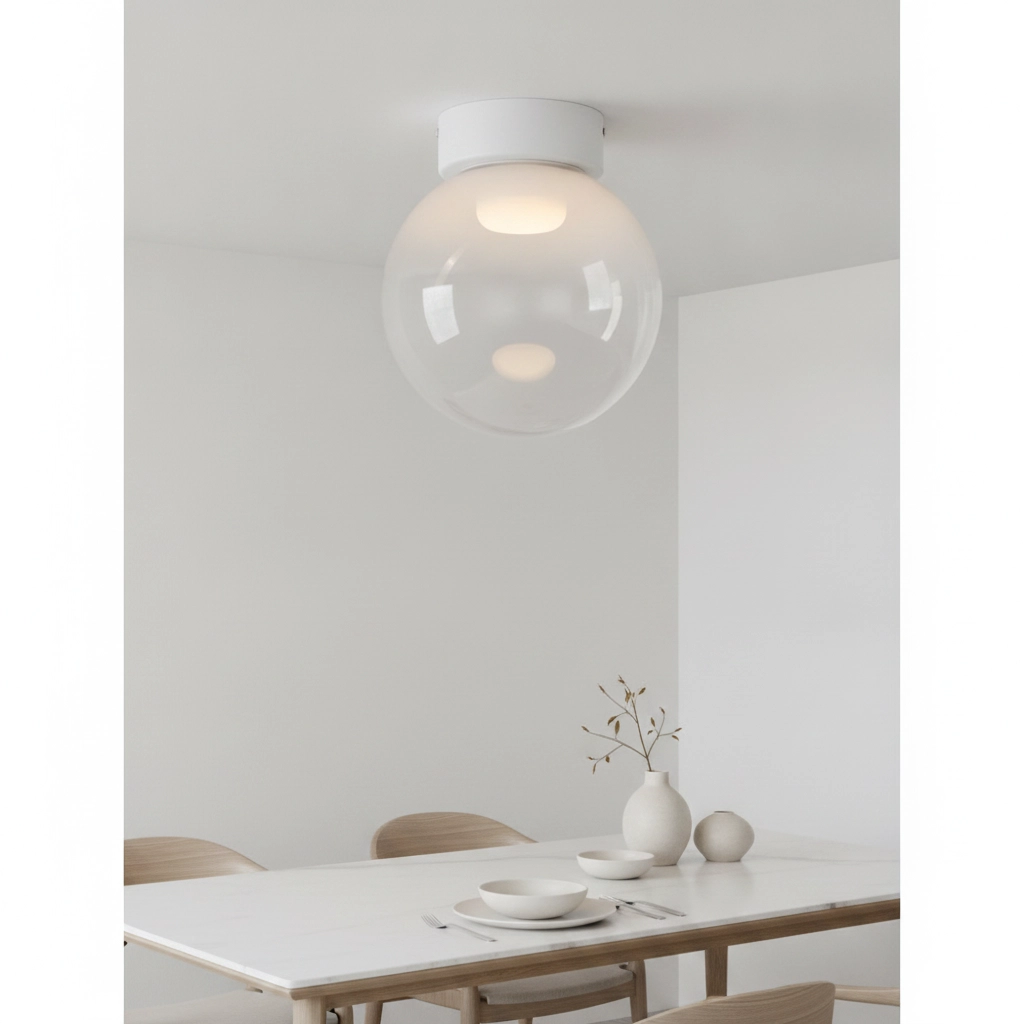 Witte plafondlamp Bolita bol Ø 20cm